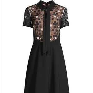 Shani Floral Appliqué Fit and Flare Dress
